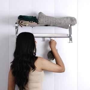 Lorazzo 24 inch Stainless Steel 304 Chrome Finish Foldable Towel Rack, LRZ TR0151 S01