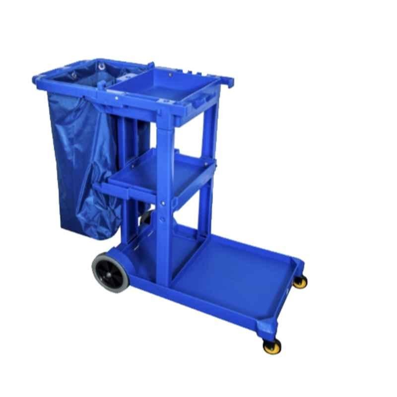 Makage 100L Blue Plastic Housekeeping Janitor Cart, MAKAGE-HJC