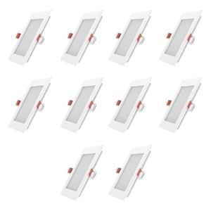 FYBROS Faro 6W Polycarbonate Cool White Square LED Panel Light, FLS5078J (Pack of 10)