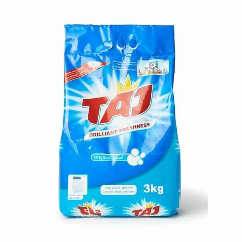 Taj Original High Foam Detergent Powder, 3 Kg, 4 Pcs/Pack
