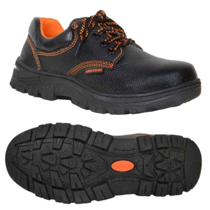 Armstrong PVR Steel Toe Black Safety Shoes, Size: 38