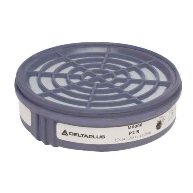 Deltaplus M6000 PR2 Non Woven Synthetic Fiber Grey Respirator Filter (Pack of 2)