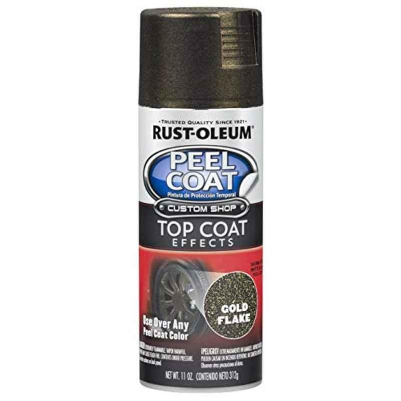 Rust-Oleum Peel Coat 11oz Gold Flake 297339 Metallic Top Coat Effects Metallic Spray Paint