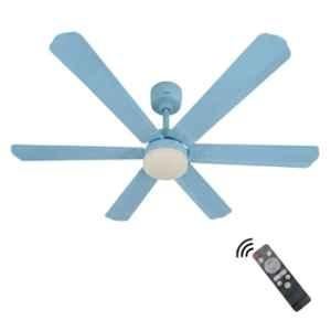 Xuga Zephyr F1K 32W 5 Star 320rpm Copper Motor Light Blue BLDC 6 Blade Ceiling Fan with Remote & 5 Years Warranty, Sweep: 1200 mm