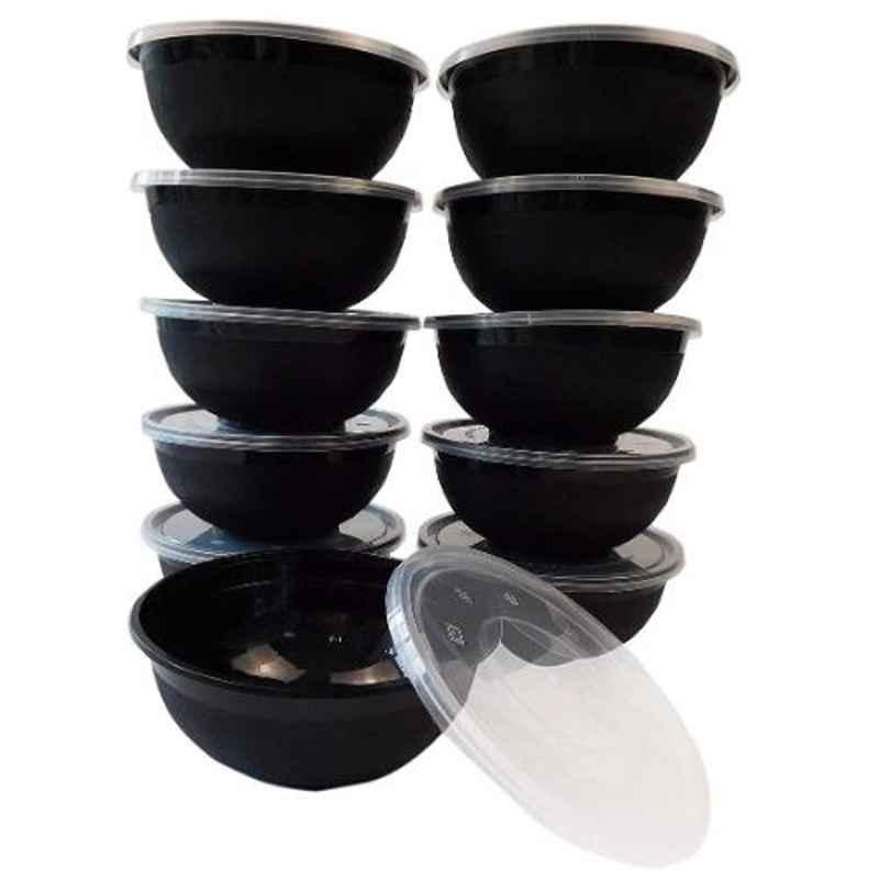 Hatch Factory 650ml Black Plastic Disposable Food Bowl