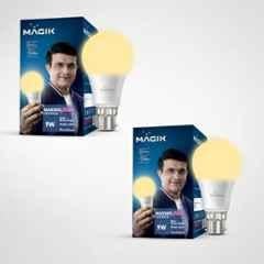 Magik Maximo Plus 9W 3000K B22 Warm White LED Bulb (Pack of 2), LUMAP009W4145E2