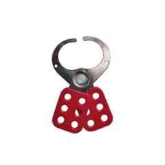 Lukko Safety 12 Holes Mild Steel Vinyl Coated Red Small LOTO Safety Lockout Hasp, Jaw Size: 38-39 mm, LS-H28
