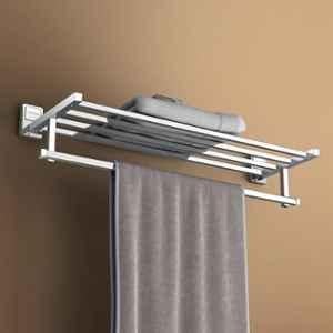 Plantex 304 Grade Stainless Steel 24 inch Towel Rack for Bathroom/Towel Stand/Hanger/Bathroom Accessories Darcy (Chrome)