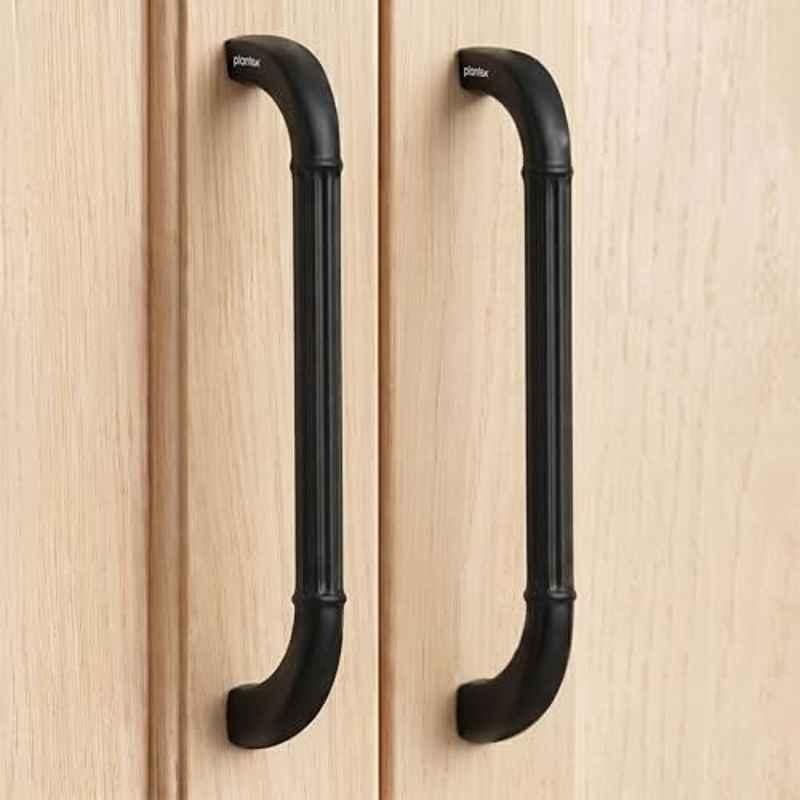 Plantex 160mm Zinc Black Powder Coated Finish Pull Cabinet Handle for Home & Office, APS-PH-105-BLCK-160MM-PK2 (Pack of 2)