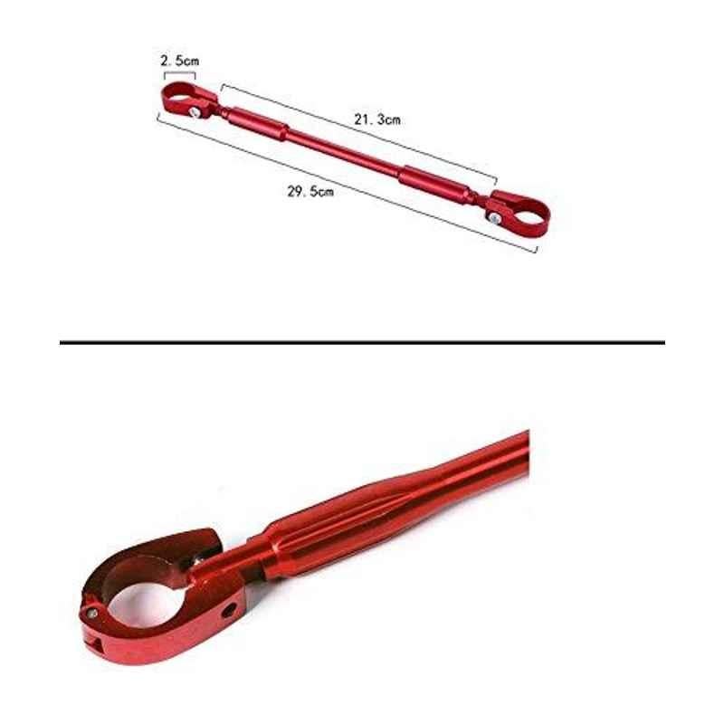 AOW Handlebar Cross Bar Steering Wheel Strength Lever Bar (Red) for Honda Ignitor