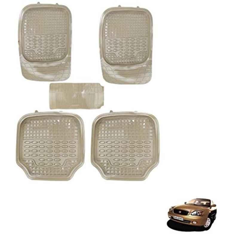 Kozdiko 5 Pcs 4G Beige Rubber & PVC Heavy Car Foot Mat Set for Maruti Suzuki Baleno, koz_80882