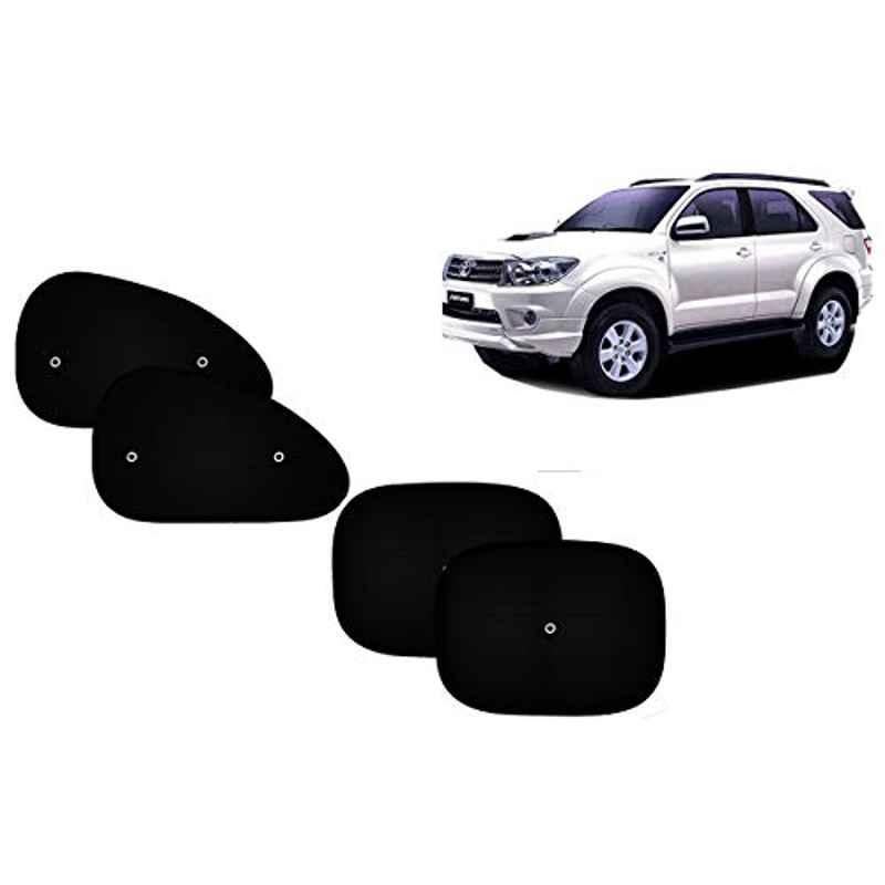 Auto Pearl 4 Pcs PVC & Mesh Black Window Side Sun Shade Set for Toyota Fortuner Old