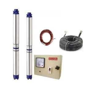 Sameer I-Flo 1.5HP Oil Filled Submersible Pump with Control Panel, 30m Safety Wire & 30m Submersible Cable Set