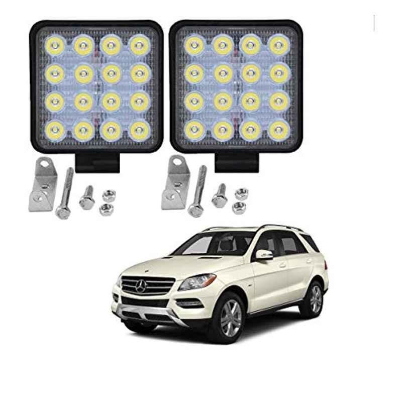 Kozdiko 2 Pcs 48W 16 LED White Bright Beam Square Fog Light Set for Mercedes Benz GLC-Class, koz_92578