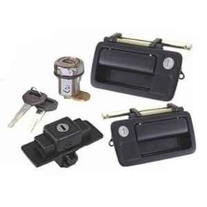 Car International Plastic & Metal 4 in 1 Locking Kit in Black & Silver for Estate, Mobile, CI-731