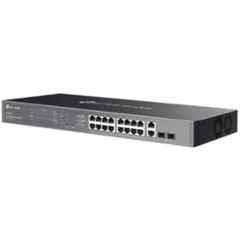 TP-Link Omada 20 Port 1000Mbps 2 RJ45 & 2 SFP Uplinks Metal Black Gigabit Easy Managed Switch, ES220GMP