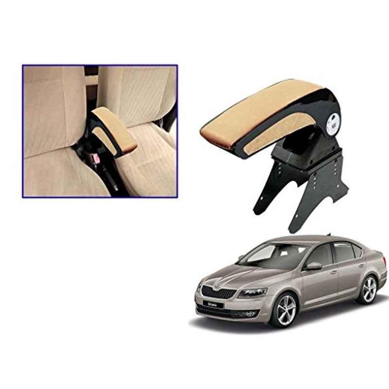 Kozdiko Beige Chrome Armrest for Skoda Octavia, koz_15496