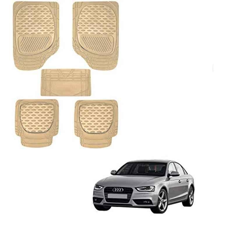 Kozdiko 6255 5 Pcs Rubber & PVC Beige Car Foot Mat Set for Audi A4
