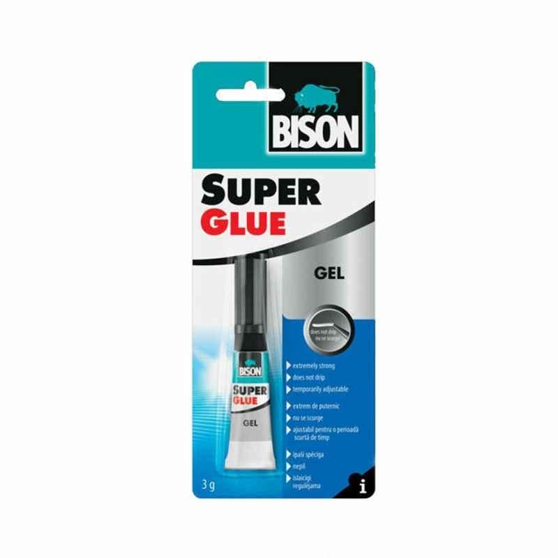 Bison Super Glue Gel, 6305574, 3GM, Crystal Clear