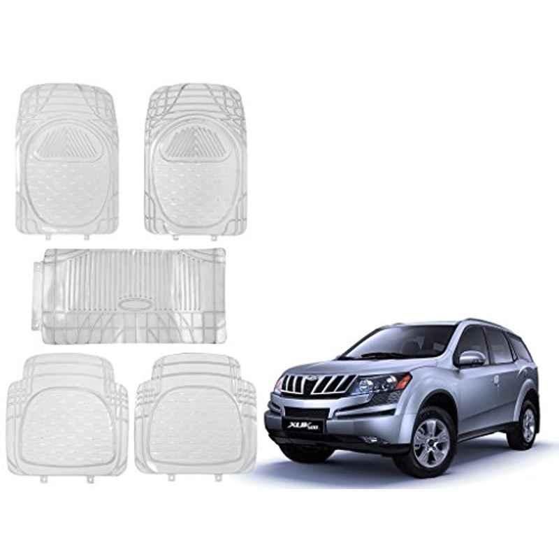 Kozdiko 5 Pcs 6205 Rubber & PVC Clear Car Foot Mat Set for Mahindra XUV