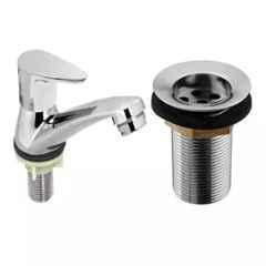 Fastgear Stainless Steel Silver Chrome Finish Bib Tap, FG1950 (Pack of 2)