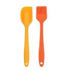 Khushi Udyog 2 Pcs 21x5cm Silicone Multicolour Spatula & Pastry Brush Set