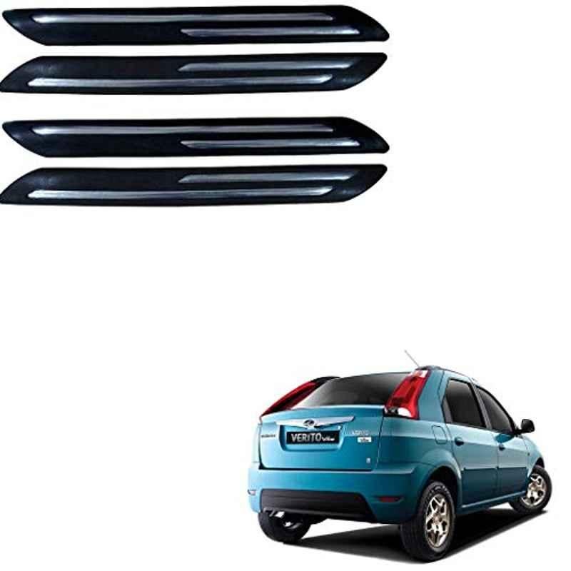 Kozdiko 4 Pcs Double Chrome Bumper Protector Black Set for Mahindra Verito Vibe