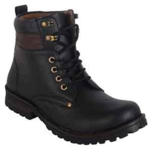 Woakers WK-025-BLK Leather Steel Toe Black Work Safety Boots, Size: 8
