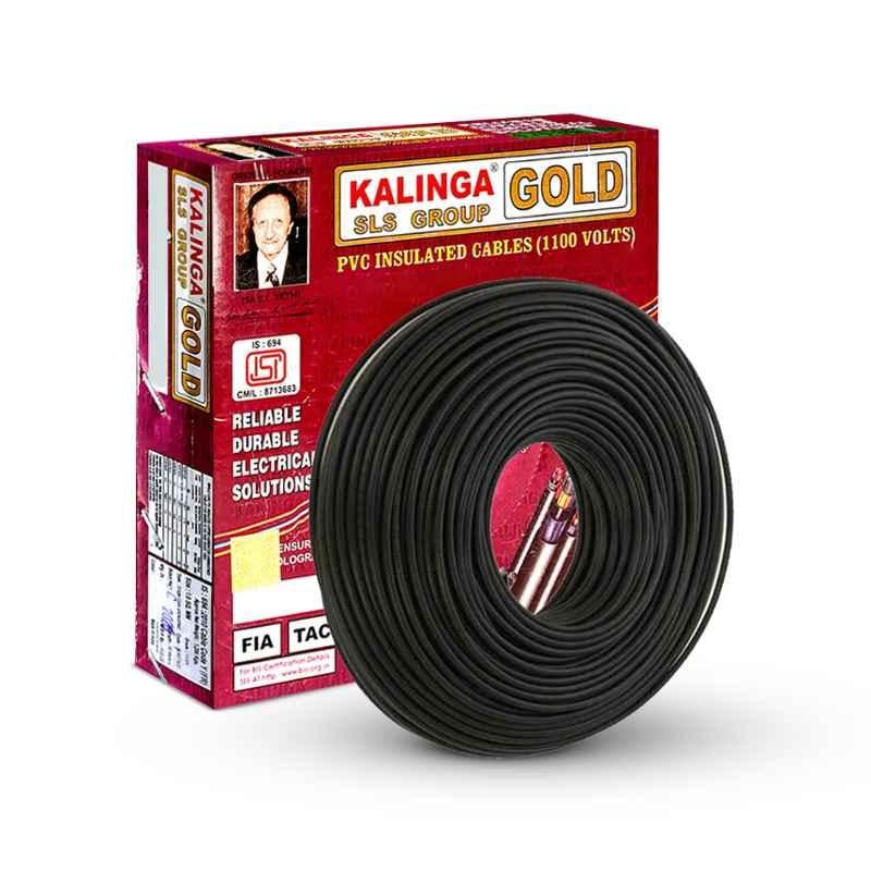 Kalinga Gold 4 Sq mm Black FR PVC Housing Wire, Length: 90 m