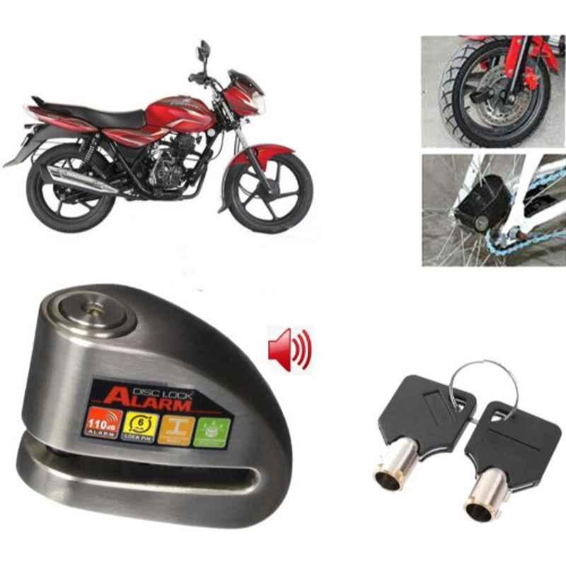 Auto Pearl Steel Black Alarm Disc Brake Lock, Lock_038