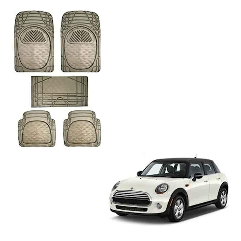 Kozdiko 5 Pcs 6205 Smoke PVC Rubber Car Foot Mat Set for Mini Cooper