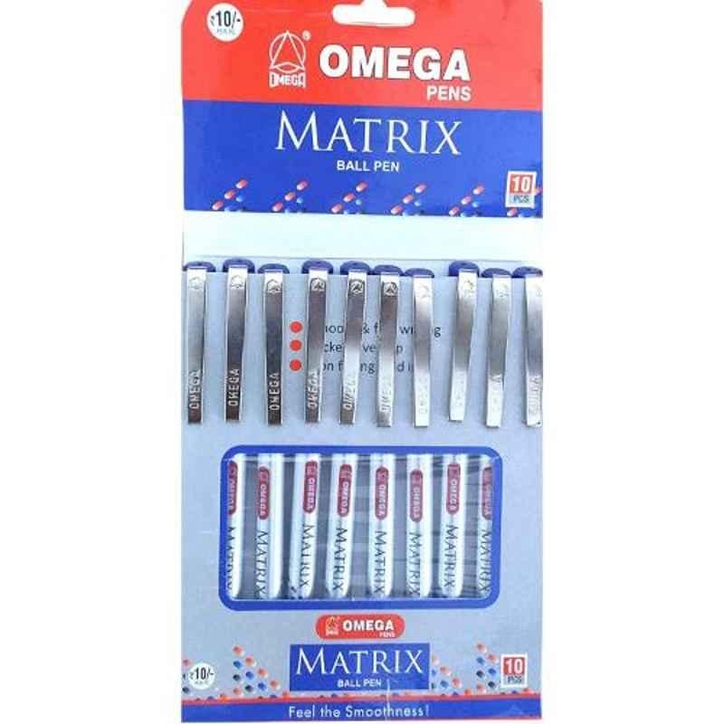 Omega Matrix 100 Pcs Blue Ball Pen Set