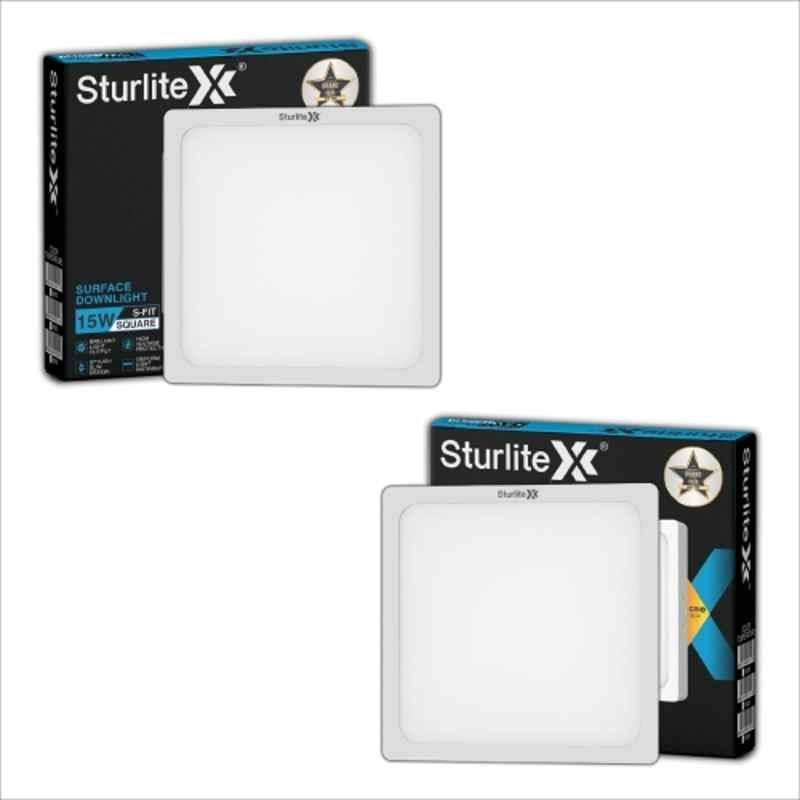 Sturlite S-FIT 15W 1200lm Cool White Square LED Surface Light (Pack of 2)