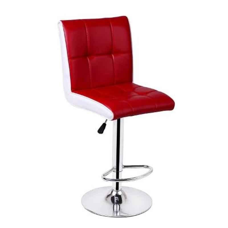 Da Urban Bion Red & White Fabric & Foam Stool Chair with Low Back