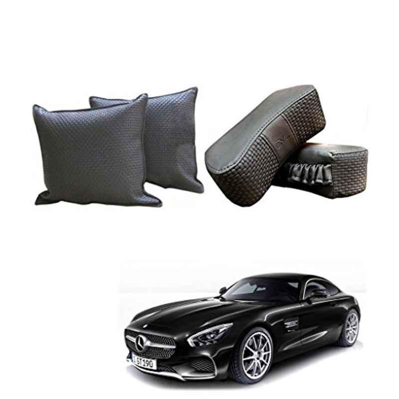 Kozdiko One Pair Grey Neck Rest & One Pair Cushion Combo for Mercedes Benz Amgt-GT