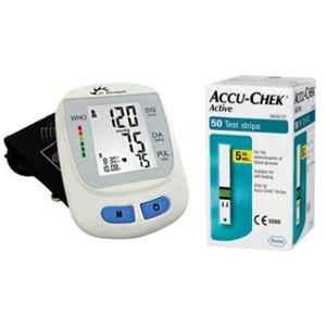 Dr. Morepen BP-09 Blood Pressure Monitor & Accu-Chek Active 50 Test Strips