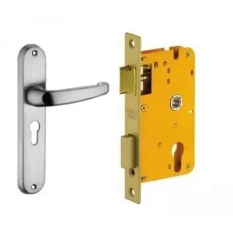 Dorset HL Series Diva 8 inch Stainless Steel Silver Gold Finish Door Handle Lock Set with Mortise Latch (Pack of 3)