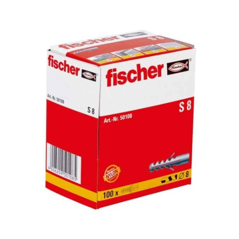 Fischer 100 Pcs S8 Fixing Plug Set, S8/50108