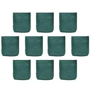 Singhal 9x9 inch Green HDPE Durable Grow Bags for Indoor, Outdoor & Terrace Gardening (Pack of 10)