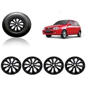 Auto Pearl 4 Pcs 12 inch ABS Black Car Wheel Cover Set for Maruti Suzuki Zen