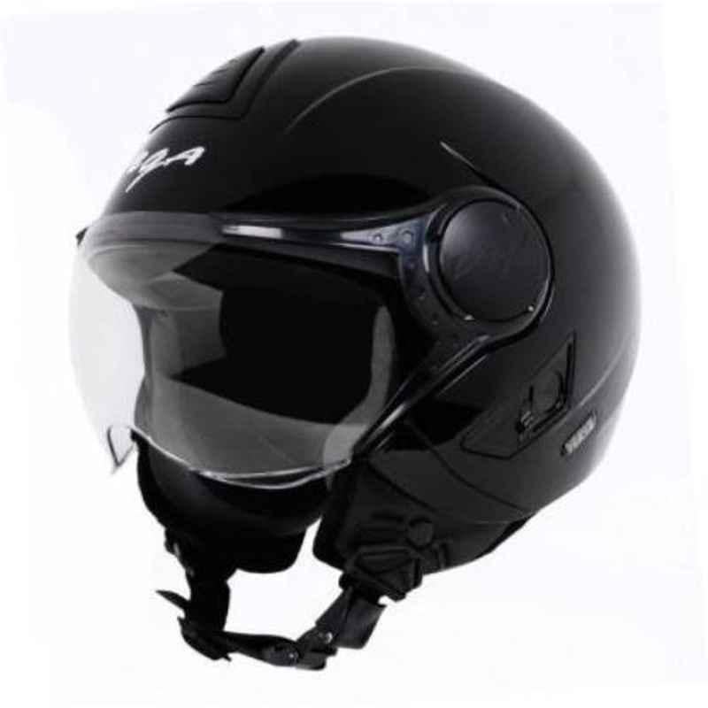 Vega Verve Black Open Face Motorbike Helmet, Size (M, 570 mm)