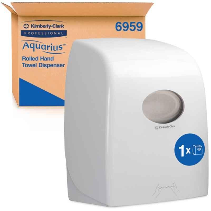 Kimberly Clark Aquarius White Hand Towel Roll Dispenser, 6959
