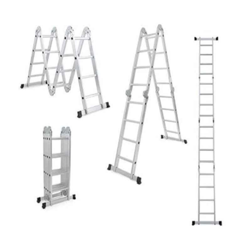 150Kg 4.8m 16 Steps Aluminum Silver Multipurpose Ladder