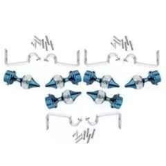 Ojass 10x4cm Stainless Steel Blue Solid Crystal Diamond Curtain Bracket with Support Clamp, SCB06SSBLUE (Pack of 6)