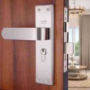 VIN KRAFT 8 inch 60mm Stainless Steel Satin Mortise Door Lock Handle Set with 3 Keys, VK002-8CYS-OSK