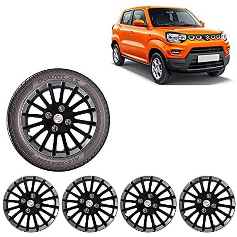 Auto Pearl 4 Pcs 14 inch ABS Black Premium Car Wheel Cover Set for Maruti Suzuki S Presso