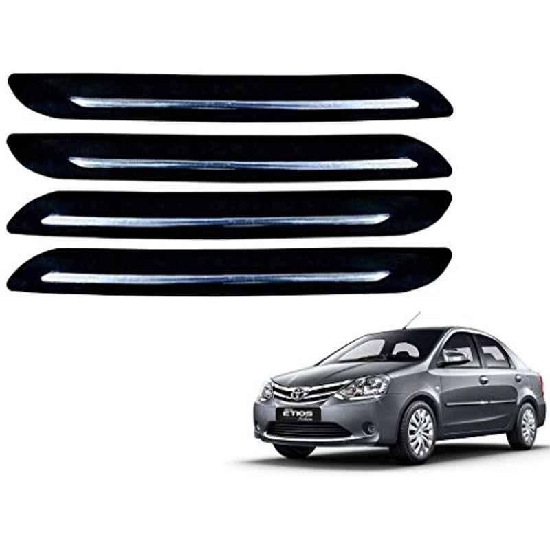Kozdiko 4 Pcs Single Chrome Bumper Protector Set for Toyota Etios