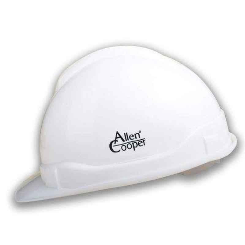 Allen Cooper White Polymer Nape Type Safety Helmet with Chin Strap, SH-701-W (Pack of 3)