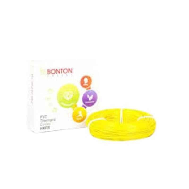 Bonton 1 Sqmm 90m Yellow Single Core PVC Insulated Unsheathed HRFR Cable, 110267 N