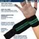 Strauss 20x13x4cm Black & Green Weight Lifting Cotton Wrist Support, ST-1938 (Pack of 2)